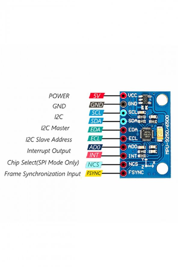 MPU 9250 GY-6500 9 Eksen Gyro İvme Ölçer Manyetometre Sensör Modülü 3 Eksen İvme ölçer Manyetik - 4