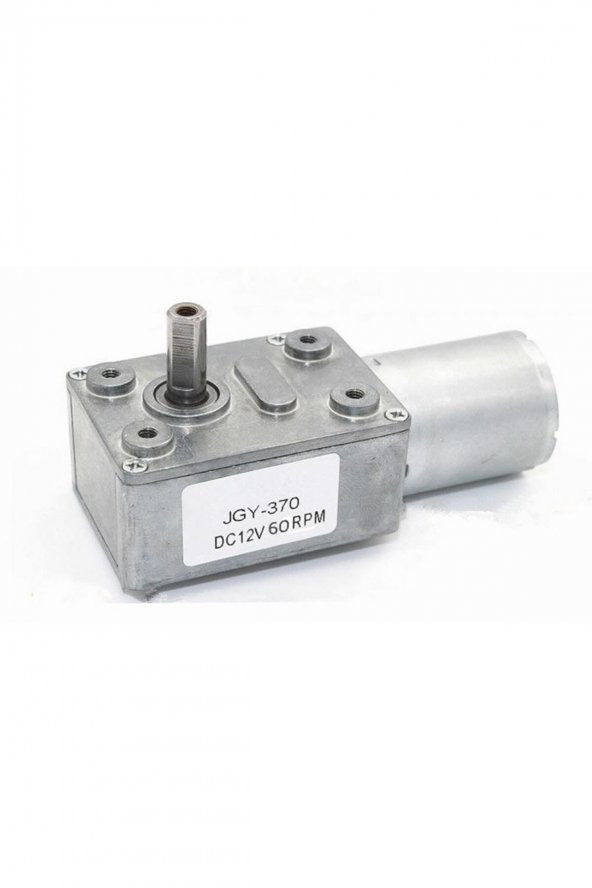 12V 60 Rpm JGY370 Redüktörlü DC Motor M3 Vida Delikli 60Rpm