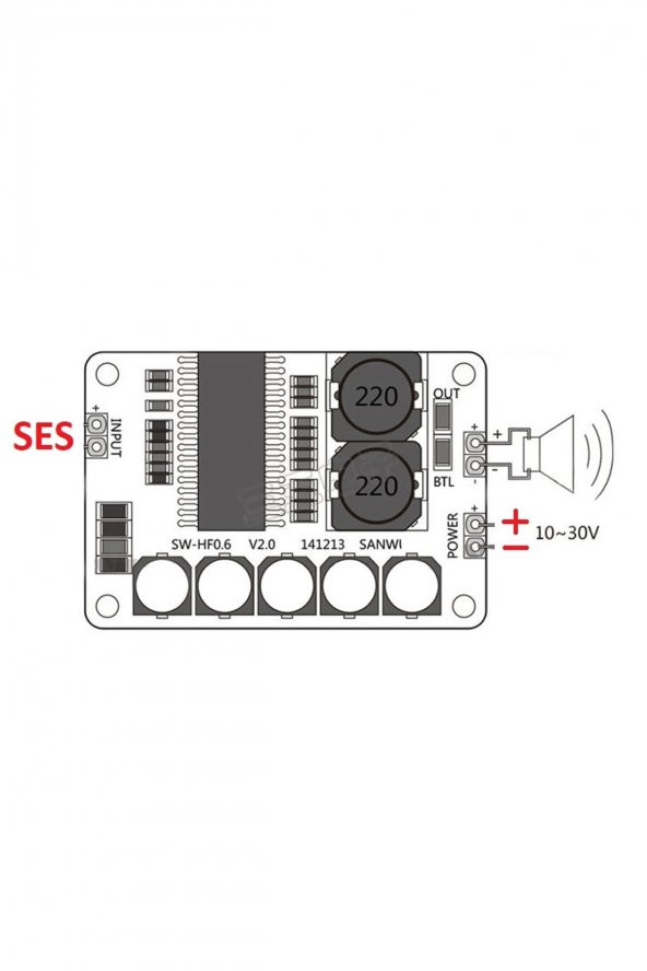 TDA8932 35W Mono Dijital Ses Yükseltici Amfi  DC 12V-36V Tek Kanal Class D Müzik Kuvvetlendirici - 5