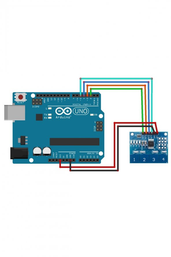 TTP224 4 Kanal Dokunmatik Buton Sensör Modülü Kapasitif Dijital Tuş Algılayıcı Anahtar Keypad Keyboard HMI Menü - 8