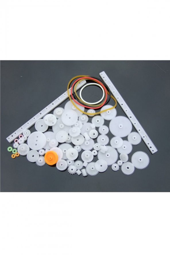 75 Parça Plastik Dişli Seti RC Çark Arduino Oyuncak Robot Araba Gear DIY Kremayer - 2