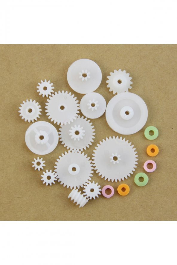 75 Parça Plastik Dişli Seti RC Çark Arduino Oyuncak Robot Araba Gear DIY Kremayer - 5