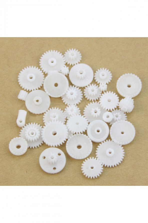 75 Parça Plastik Dişli Seti RC Çark Arduino Oyuncak Robot Araba Gear DIY Kremayer - 6