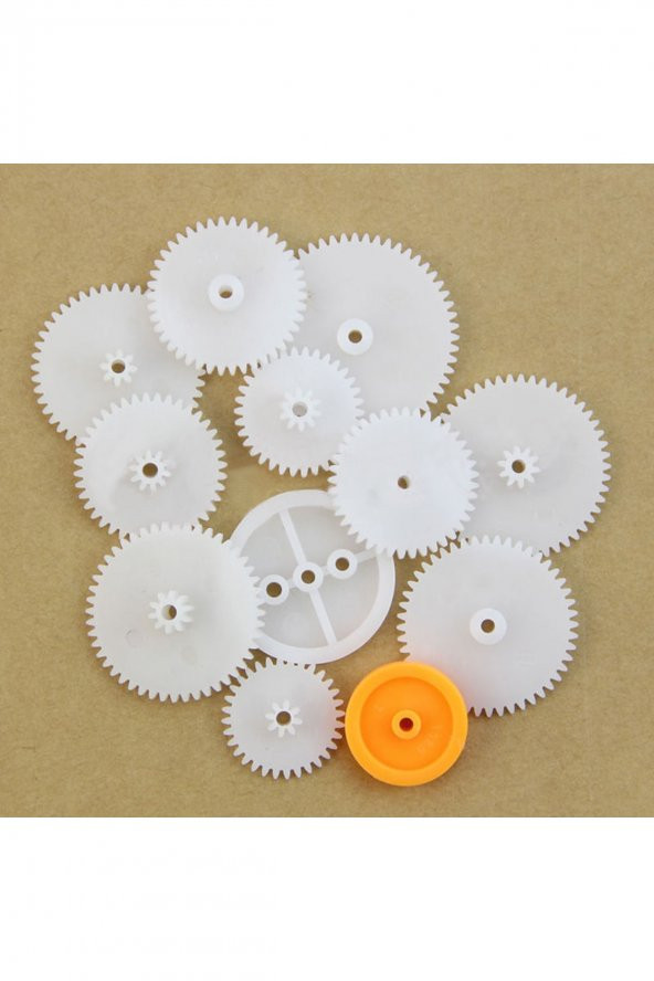 75 Parça Plastik Dişli Seti RC Çark Arduino Oyuncak Robot Araba Gear DIY Kremayer - 7