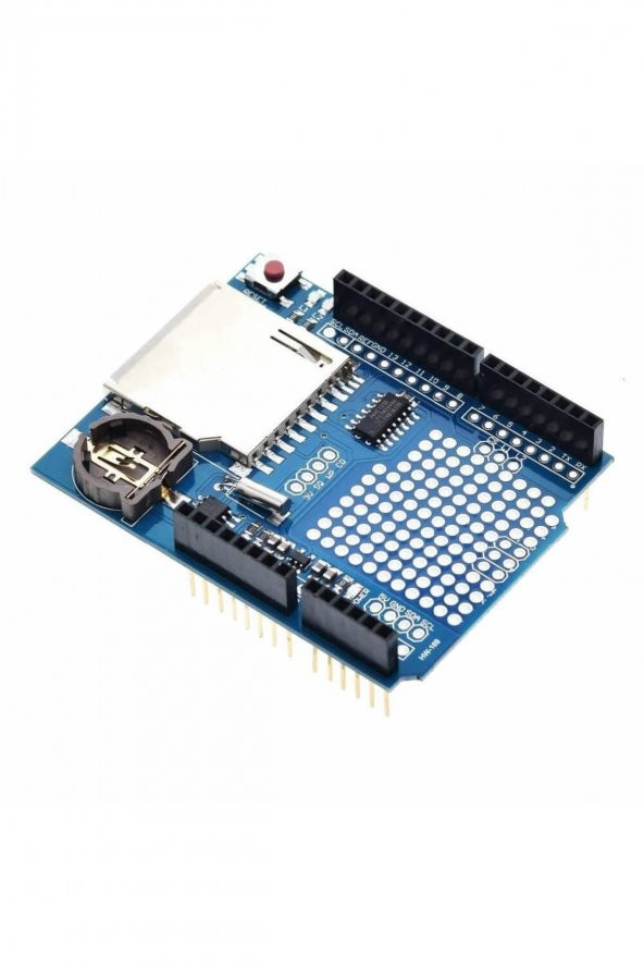 Arduino SD Kart RTC Saat Data Kayıt Logger Shield Ds1307 2x Led Prototip Pcb Alanı Reset Butonu - 4
