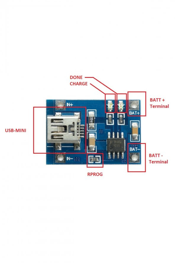 Lityum Pil 18650 Şarj Devresi TP4056 1A Li-Ion Mini Usb Soket Yeni - 4
