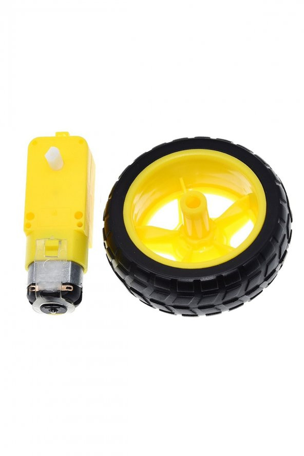 200Rpm TT Motor ve Tekerlek Seti Araba Robot Akılı Araç Oyuncak 250Rpm DC 3V-9V