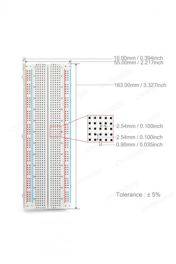 Breadboard MB-102 830 Hücre MB102 Büyük Boy Bread Board Protoboard Prototip Elektronik Deney - 5