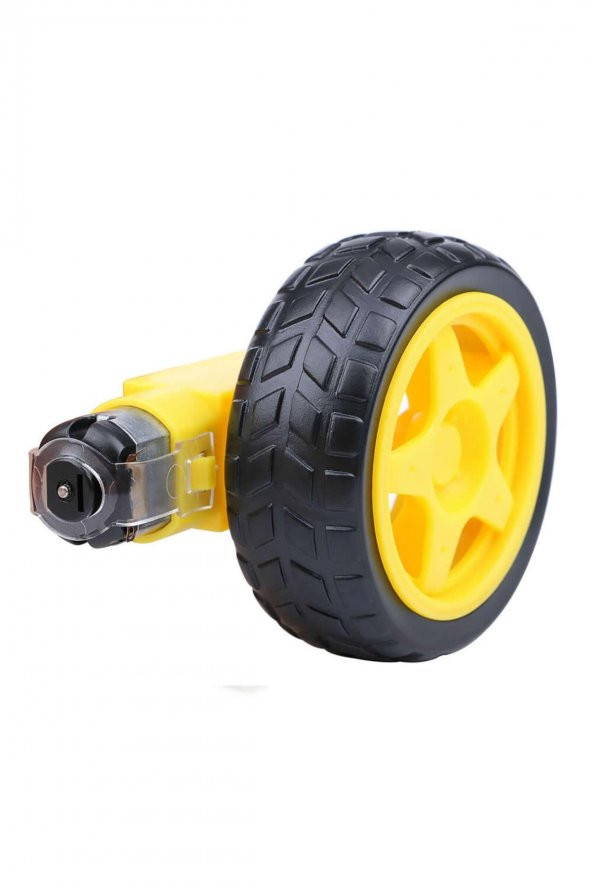 200Rpm TT Motor ve Tekerlek Seti Araba Robot Akılı Araç Oyuncak 250Rpm DC 3V-9V - 5