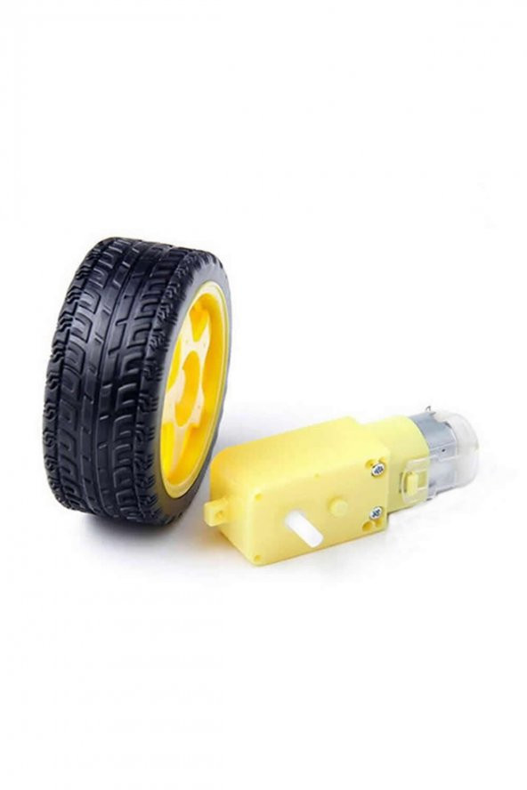 200Rpm TT Motor ve Tekerlek Seti Araba Robot Akılı Araç Oyuncak 250Rpm DC 3V-9V - 7