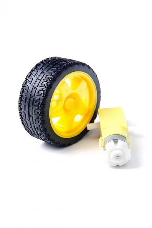 200Rpm TT Motor ve Tekerlek Seti Araba Robot Akılı Araç Oyuncak 250Rpm DC 3V-9V - 8
