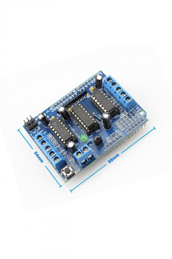 Arduino L293D Motor Sürücü Shield Alt Kart  DC 36V 0.6A 4x DC Motor 2x Step Motor 2x Servo Motor Uno