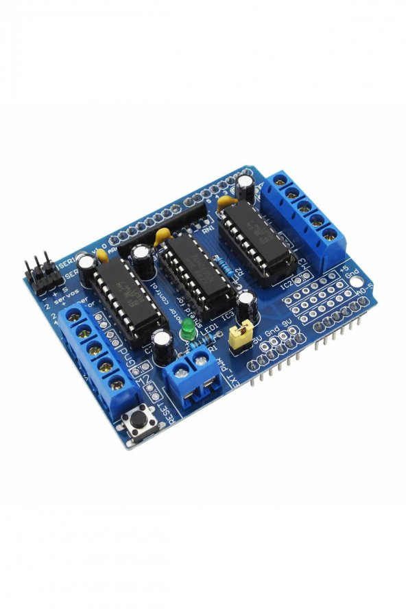 Arduino L293D Motor Sürücü Shield Alt Kart  DC 36V 0.6A 4x DC Motor 2x Step Motor 2x Servo Motor Uno - 6
