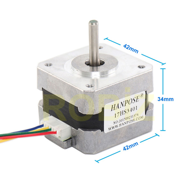 17HS3401 Nema 17 Step Motor 0.28N.m D Mil 2 Faz 1.3A 1.8 Derece 200 Adım Tork 3D Yazıcı Printer