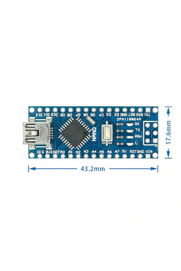Arduino Nano 3.0 Atmega328 CH340  Mini Usb Kod Yazılım Geliştirme Eğitim Kartı Programlama - 7