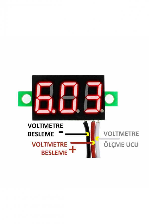 0.36" DC 4,2V - 30V Kırmızı Voltmetre  DSN-DVM-368L V3.01