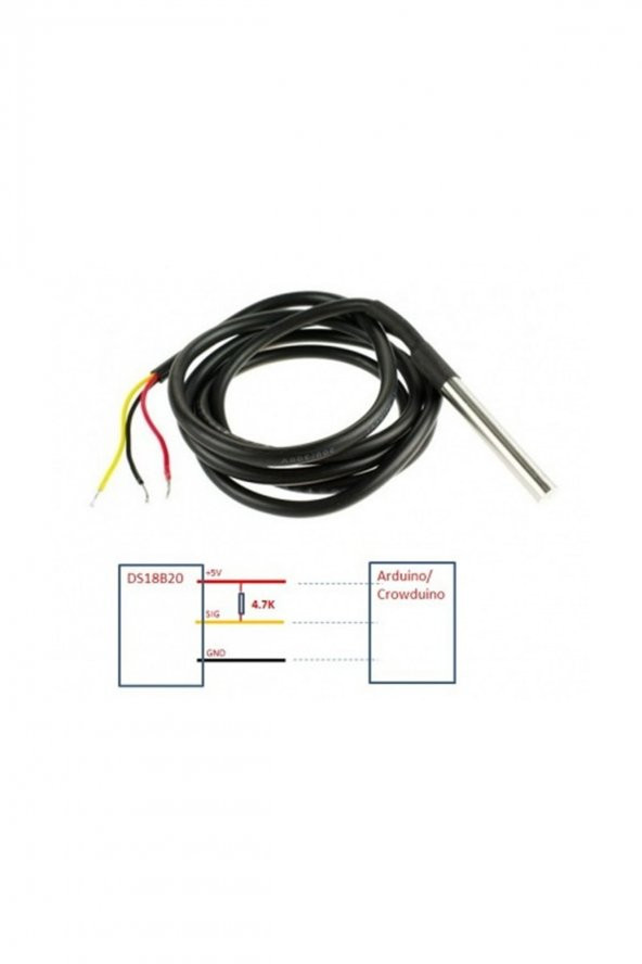 Kablolu Su Geçirmez DS18B20 DS1820 Sıcalık Isı Sensörü 1 Metre Arduino Yeni - 4