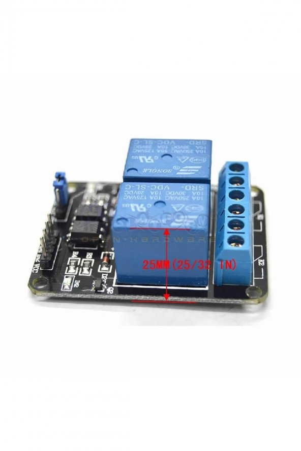 2 Kanal 5V Röle Modül AC 250V 10A Optokuplör İzolasyonlu Girişler - 5