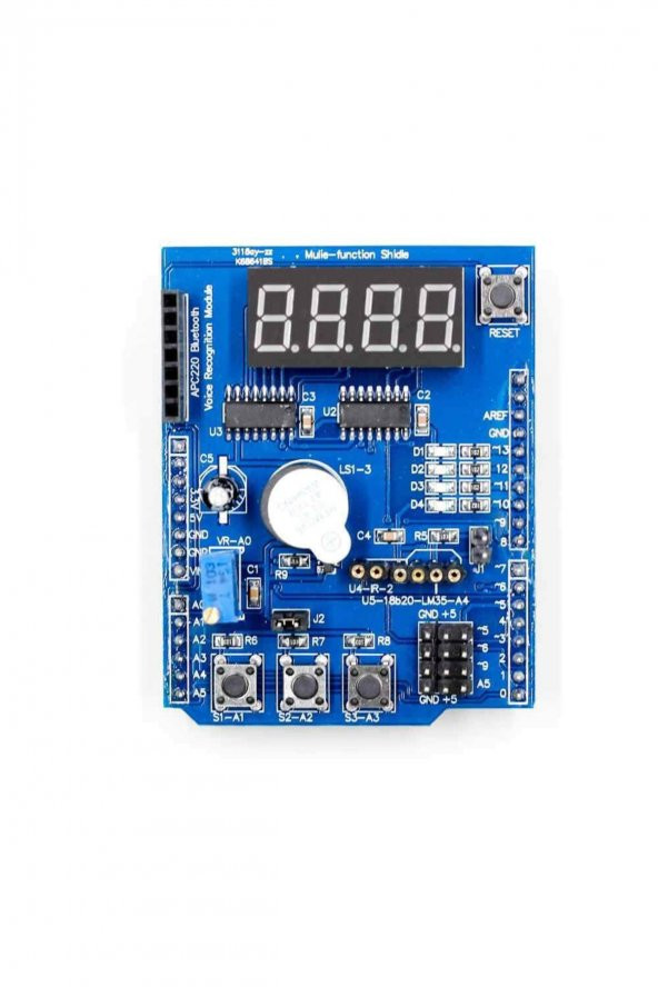 Multi Çok Fonksiyonlu Arduino Shield  7 Segment Buzer Button Pot Servo Analog Ds18b20 Lm35 Servo Led - 2