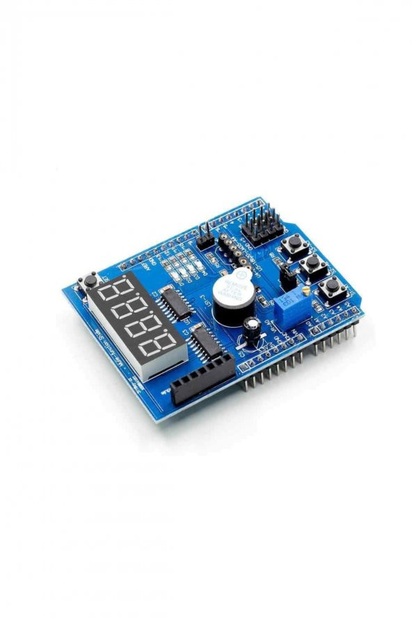 Multi Çok Fonksiyonlu Arduino Shield  7 Segment Buzer Button Pot Servo Analog Ds18b20 Lm35 Servo Led - 3