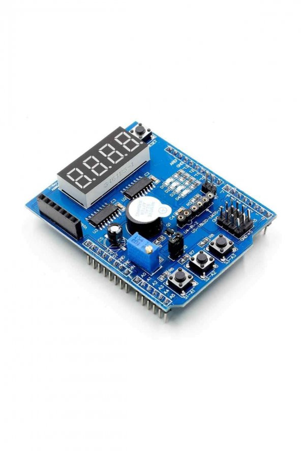 Multi Çok Fonksiyonlu Arduino Shield  7 Segment Buzer Button Pot Servo Analog Ds18b20 Lm35 Servo Led - 4