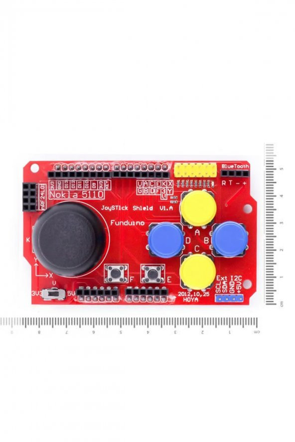 Arduino Joystick Shield 2 Eksen XY Joystick nRF24L01 Nokia5110 Bluetooth PS2 IIC 3.3V 5V 6 Buton Playstation - 2
