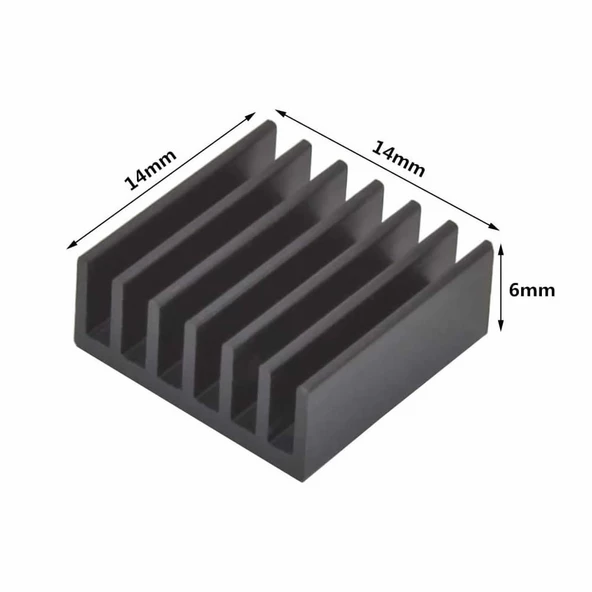 14x14x6mm Aluminyum Soğutucu Siyah M3 Yapıştırma Etiketli Raspberry Xbox Chipset Ekran Kartı Ram - Resim 8