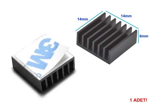14x14x6mm Aluminyum Soğutucu Siyah M3 Yapıştırma Etiketli Raspberry Xbox Chipset Ekran Kartı Ram