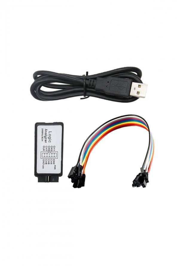 USB Lojik Analizör 24 MHz 8 Kanal SPI I2C Uart CAN DMX-512 I2S Manchester 1-Wire UNI/O Seri Paralel Arm