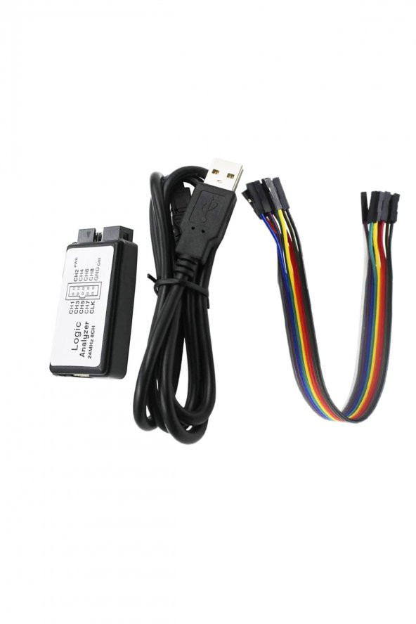 USB Lojik Analizör 24 MHz 8 Kanal SPI I2C Uart CAN DMX-512 I2S Manchester 1-Wire UNI/O Seri Paralel Arm - 2