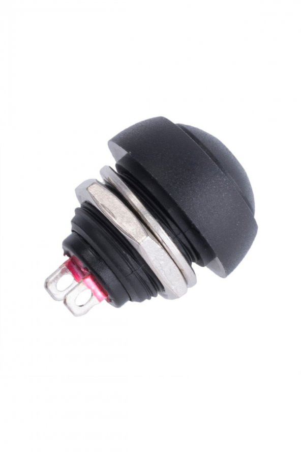 12mm PBS-33B 2 Pin Push Buton Siyah  ON OFF 1A 250V Mini Yuvarlak Su Geçirmez Anahtar Momentary - 4