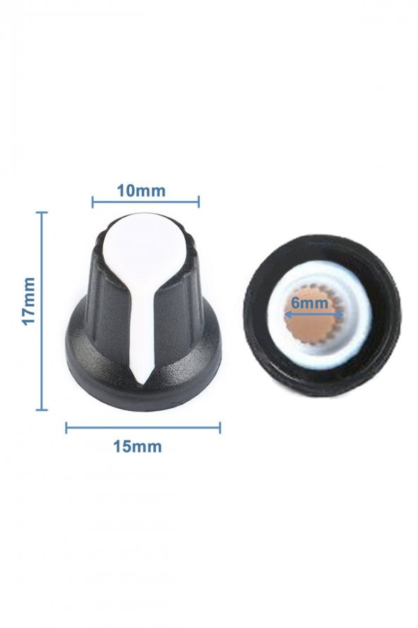 Plastik Pot Başlığı 6mm Potansiyometre Rotary Enkoder Ses Voltaj Kontrol 360 Derece - 8