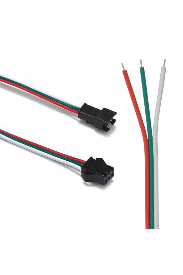 3 Pin JST SM 10cm Kablo Çifti Erkek Dişi Bağlantı Soketi LED Konnektör Şerid Led RGBWS2812B WS2811