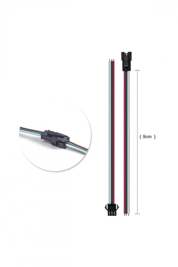 3 Pin JST SM 10cm Kablo Çifti Erkek Dişi Bağlantı Soketi LED Konnektör Şerid Led RGBWS2812B WS2811 - 6