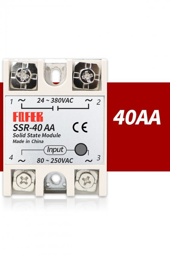 SSR-40AA SSR Röle  40A AC 24-380V Tek Fazlı Solid State Röle Elektronik Anahtar Termostat Resiztans - 2