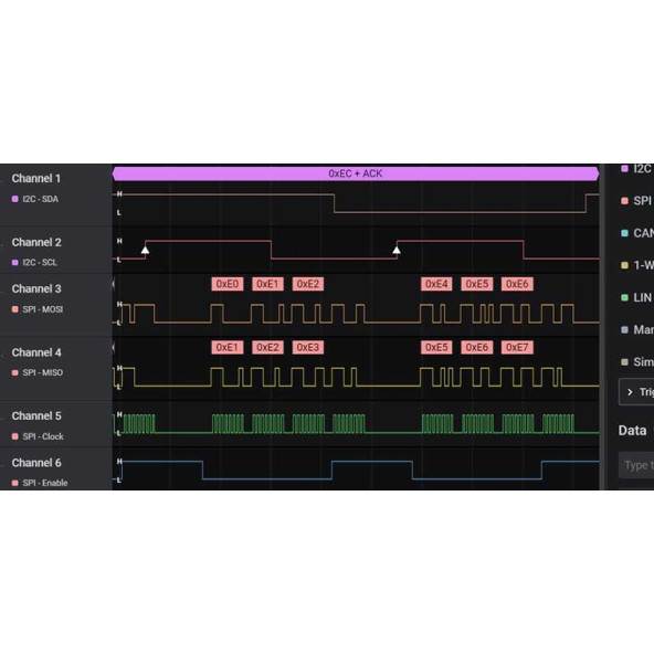 USB Lojik Analizör 24 MHz 8 Kanal SPI I2C Uart CAN DMX-512 I2S Manchester 1-Wire UNI/O Seri Paralel Arm - 8