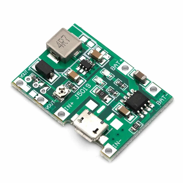 TP4056 18650 Lityum Pil Şarj Micro Usb Ayarlı Voltaj Yükseltici 3-7V to 27V Boost Step Up Lion Akü - 6
