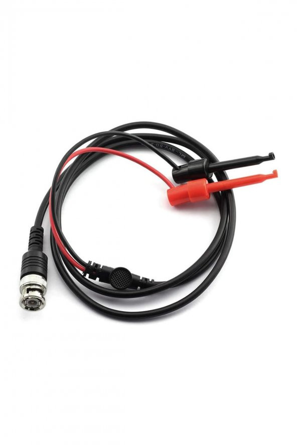 BNC to Kanca Tip Test Ölçme Probu  Osiloskop ve Sinyal Jeneratörü Probu 1 Metre 2.5A 50Ohm Kırmızı - 2