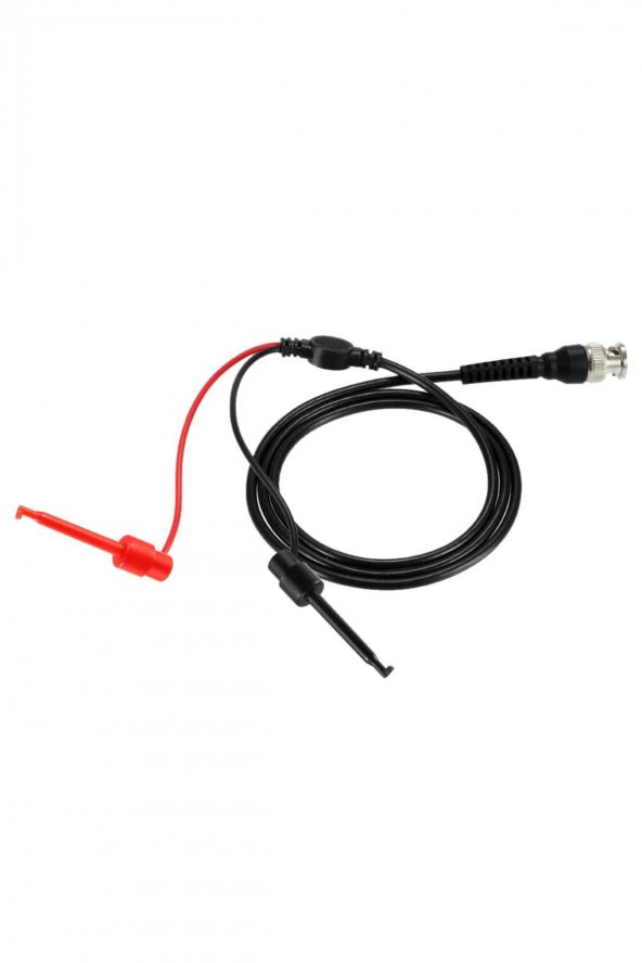 BNC to Kanca Tip Test Ölçme Probu  Osiloskop ve Sinyal Jeneratörü Probu 1 Metre 2.5A 50Ohm Kırmızı - 3