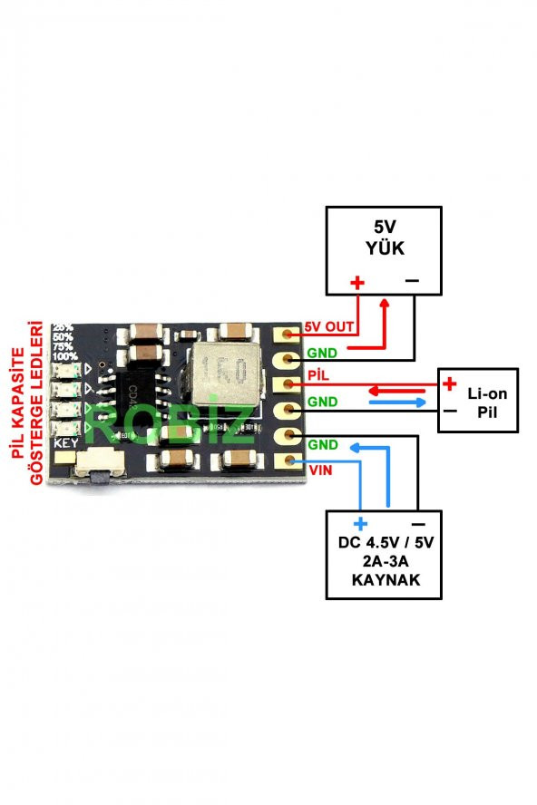 MH-CD42 5V 2A Lityum Pil Şarj Deşarj Koruyuc Modül Powerbank 3-7V 18650 Lipo Batarya Akü Şarj Voltaj - 8