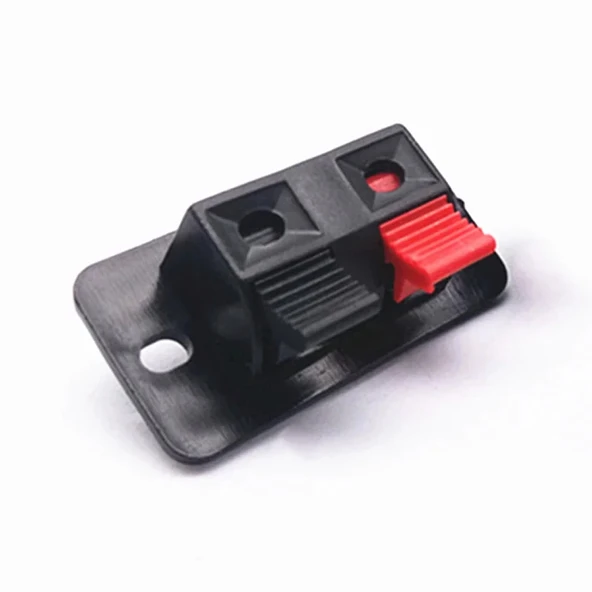 2li Hoparlör Terminal Soketi Panel Montaj Tip Yaylı Speaker Ses Kablo Bağlantı Birleştirme Konnektör - Resim 4