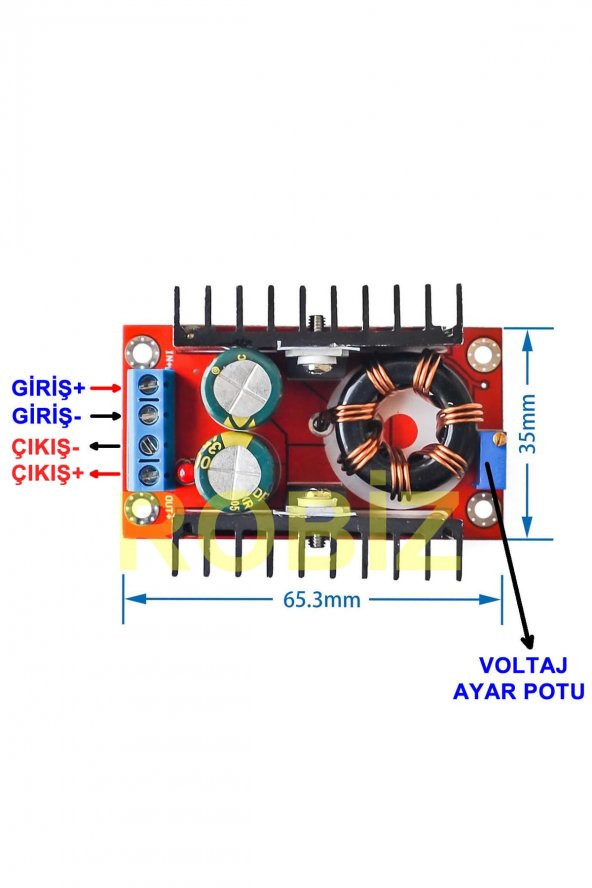 150W Boost Voltaj Yükseltici Modül DC DC Çevirici Voltaj Ayarlanabilir Yükseltici 35V 6A Regülatör - 2