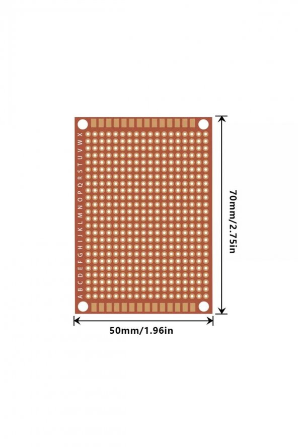 5x7cm Pertinaks Pcb Proto 10X24 432 Adet Bakır Delik Prototip Deney Kartı 2.54mm Pertenaks - 8