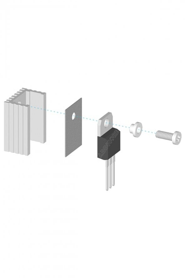 To220 Aluminyum Soğutucu Set Radyatör Entegre Transistör Mosfet Bjt Lm78xx Lm317 Irfxxx Tdaxx - 3