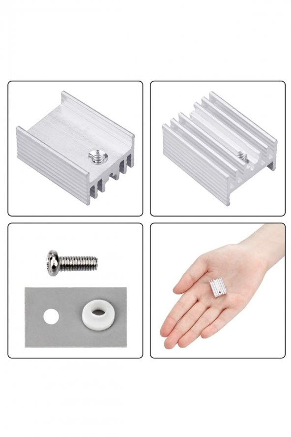 To220 Aluminyum Soğutucu Set Radyatör Entegre Transistör Mosfet Bjt Lm78xx Lm317 Irfxxx Tdaxx - 4