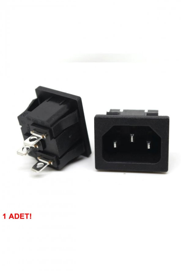 220V 15A AC Erkek Power Giriş Soketi C14 3 Pin Panel Montaj Tip Güç Kablo Bağlantı Konnektörü - 6