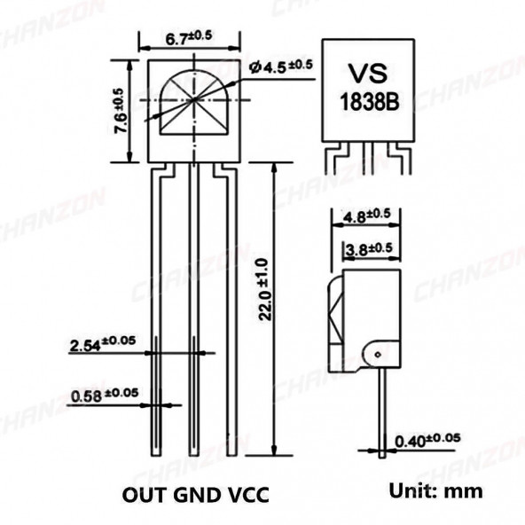 VS1838B 38KHZ IR Alıcı Sensör Evrensel Kızıl Ötesi Kumanda Televizyon Uydu Alıcı Klima Receiver 1838 - 8
