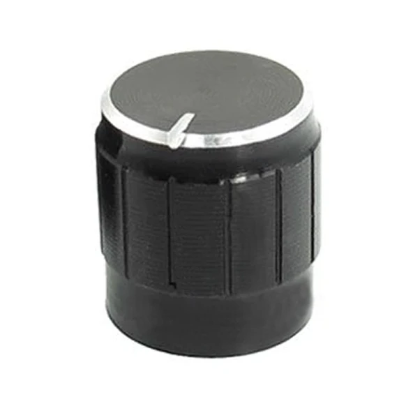 Alüminyum Pot Başlığı 6mm Tırtıklı Mil  6mm Siyah Metal Potansiyometre Rotary Enkoder Ses Voltaj