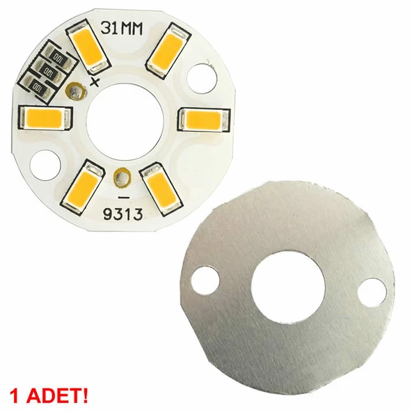 5730 5V 3W 31mm Sarı Led Modül  Aluminyum Pcb 6 Led Lamba Aydınlatma Işık - Resim 3