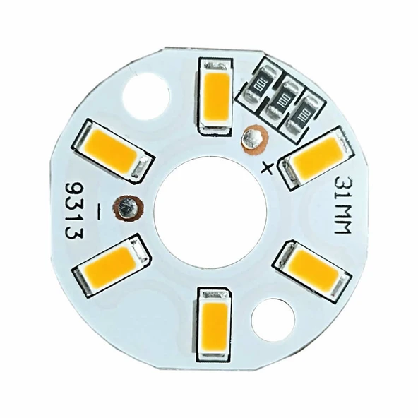 5730 5V 3W 31mm Sarı Led Modül  Aluminyum Pcb 6 Led Lamba Aydınlatma Işık - Resim 7